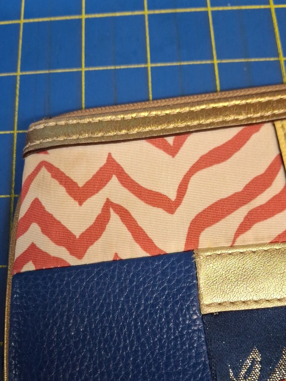 Coach Patchwork Leather & Canvas 8.5x5.5x0.5 Wristlet - Multicolor Preloved